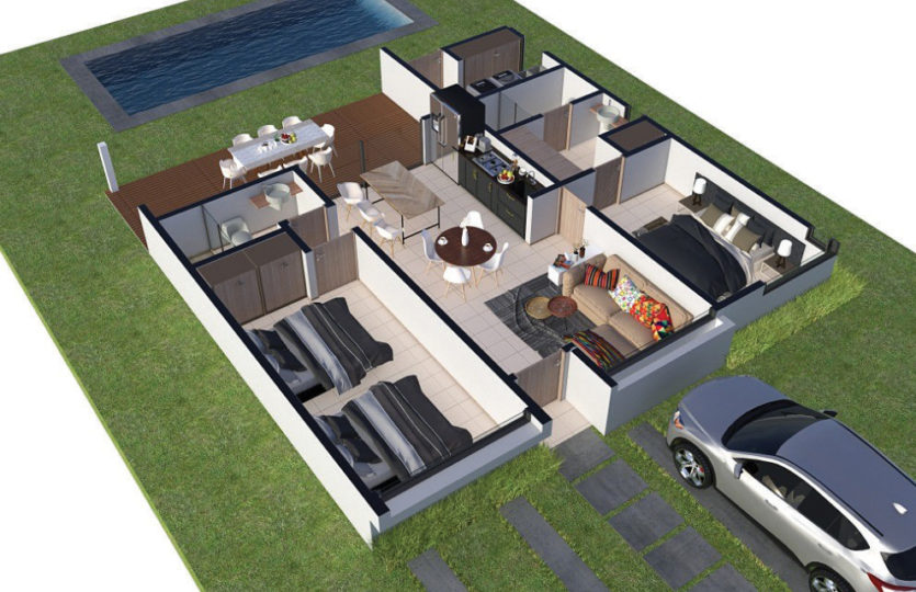 House plans for vacation home Amaru Punta Leona Costa Rica